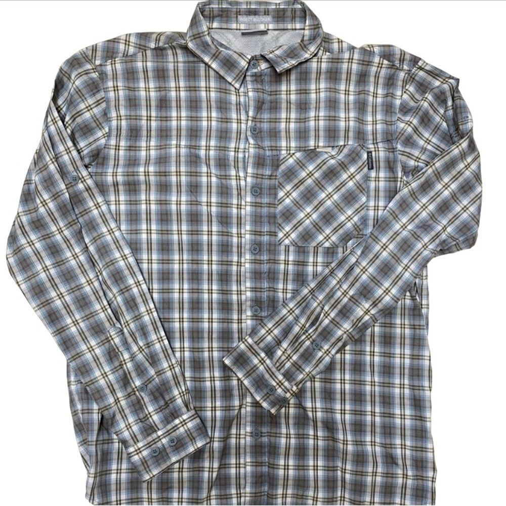 Columbia Men’s Plaid Insect Blocker Long Sleeve Button Down Shirt